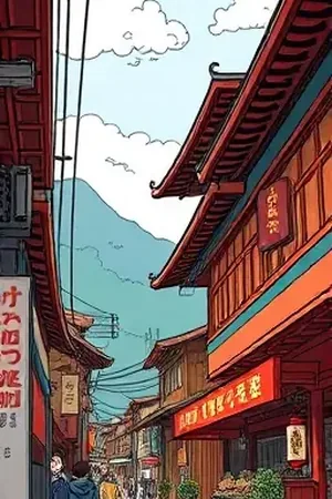 《桔梗列车》封面：驶过桔梗花田的旧式列车